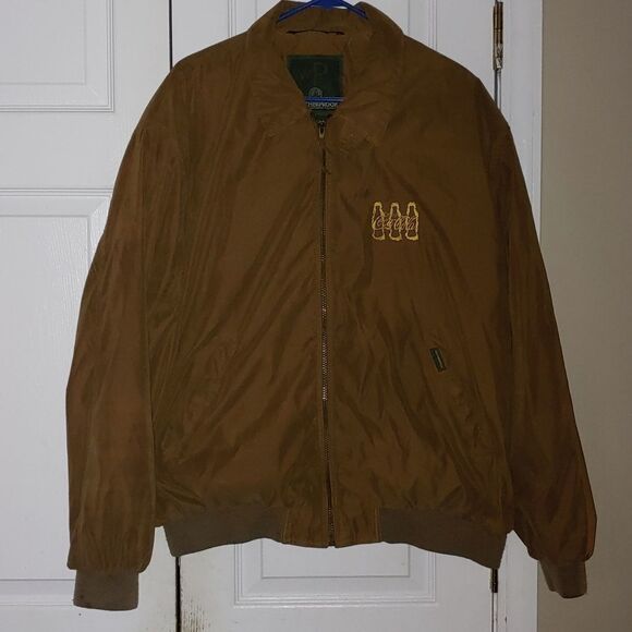 Weatherproof brown Coca Cola lined jacket Sz XL - Picture 1 of 4